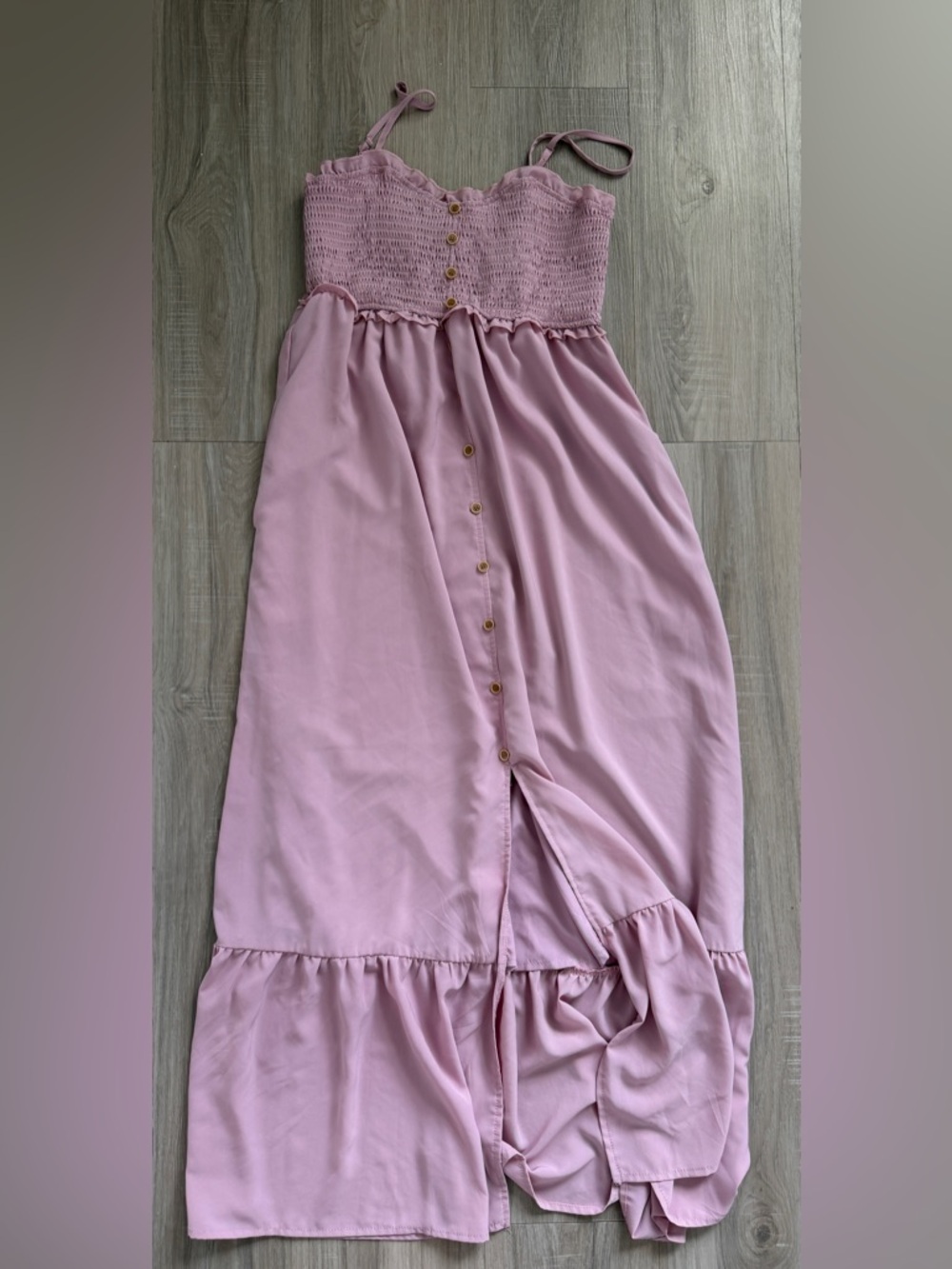 Women’s Pink Button-Front Midi Skirt